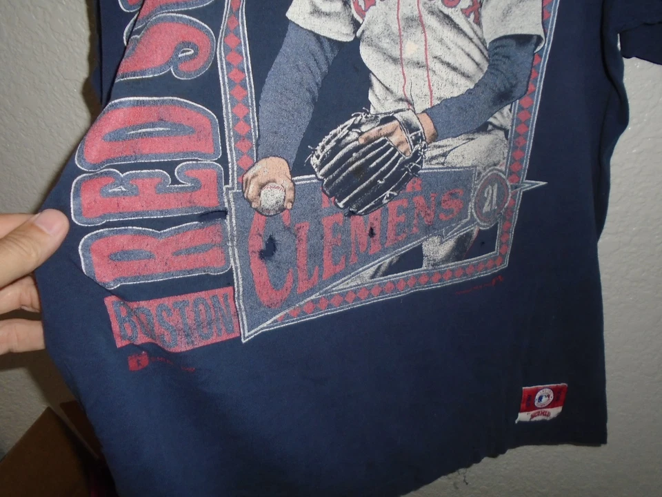 Camiseta De Colección Medias Rojas de Boston Nuez moscada XL Hecha en Estados Unidos MLB 1992 Roger Clemens Años 90 Foto 3 de 4