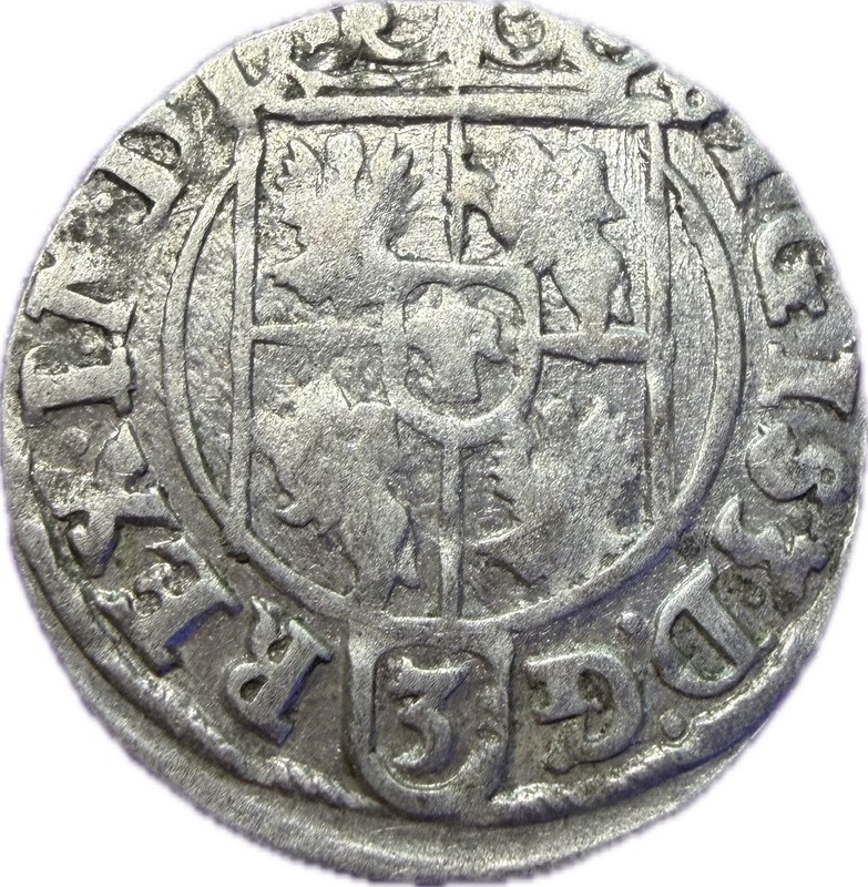 1623 Poland Lithuania Sigismund III Silver 3 Polker Coin Bydgoszcz Mint