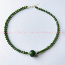 New Beautiful Natural 6mm Green Jade Round Gemstone Beads Necklace 18-28in