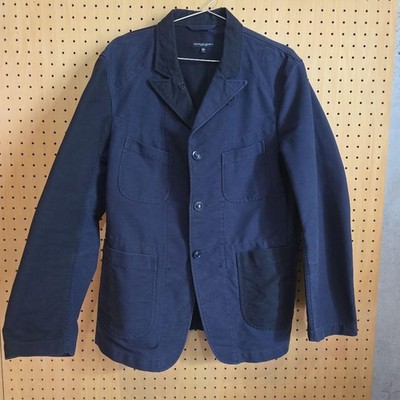 Engineered Garments Bedford Jacket Crazy Black Navy Cotton 46cm