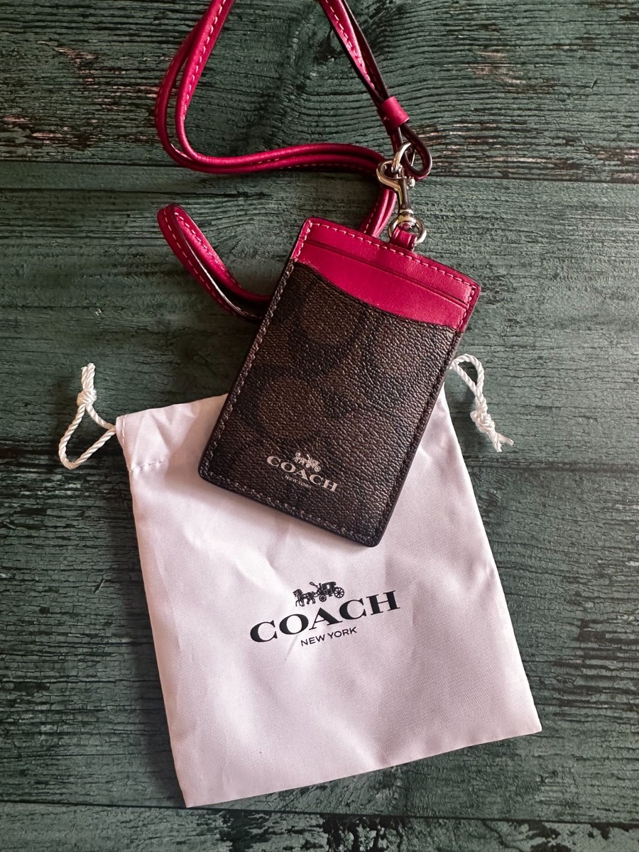 BN Coach Lanyard ID Card Case Holder IN SOLID~FLORAL~LEATHER