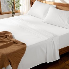 100 Cotton Sheets Set Deep Pocket Up to 18"-24", 1000 Thread Count Queen Siz...