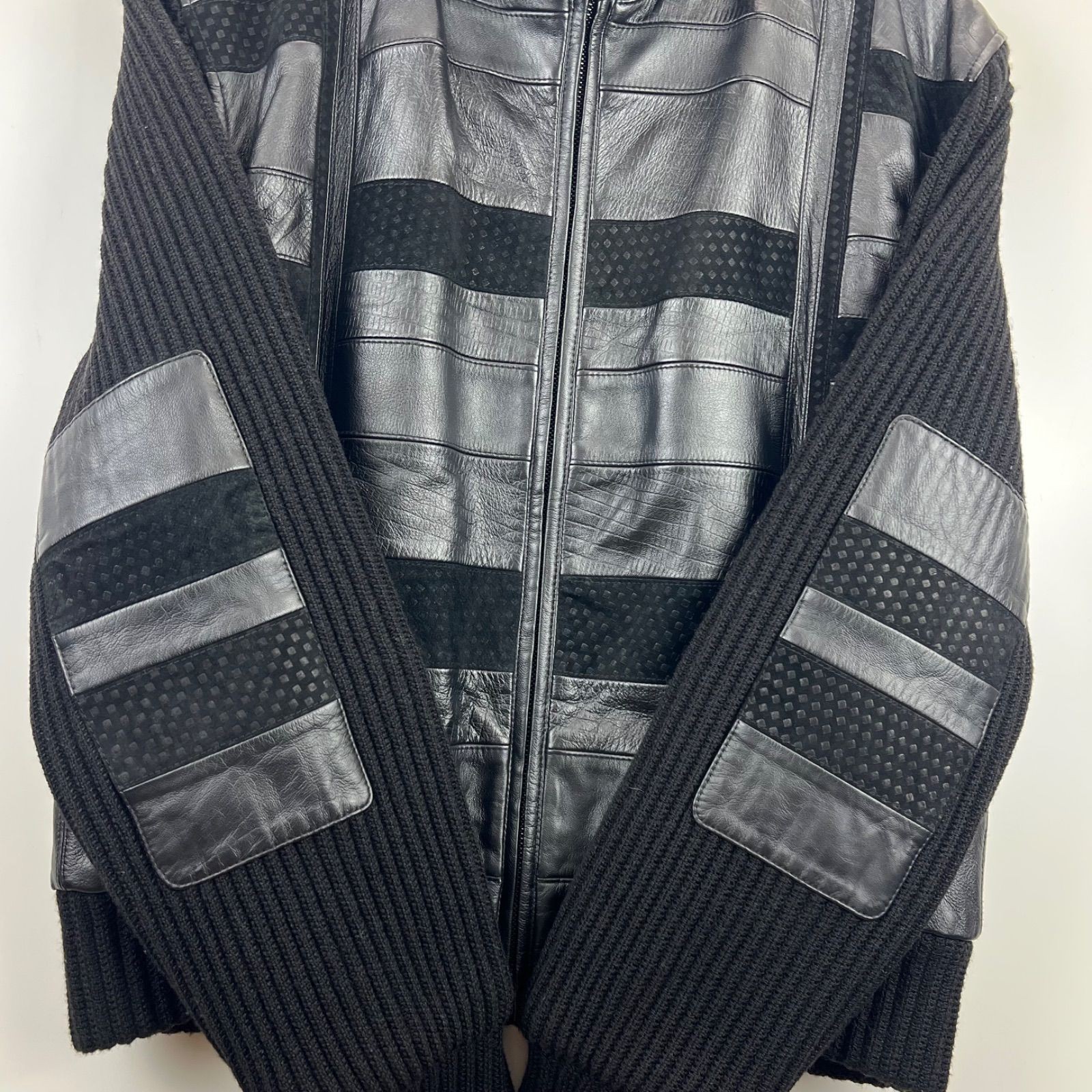 Balmain Paris Leather Patch Wool Jacket Black M 2… - image 8