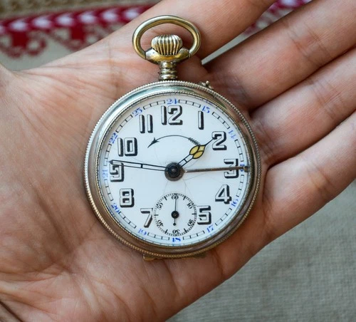 1940's THIEL ALARM GERMAN Mechanical Pocket watch SCARCE WW2