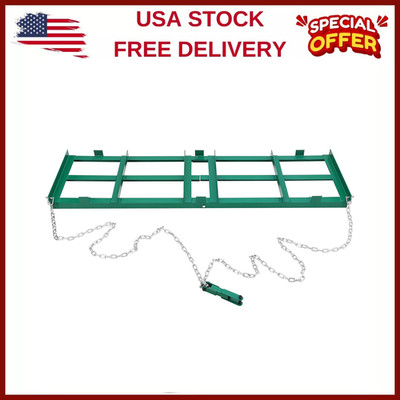  4FT Drag Harrow Driveway Grader Landscape Power Rake W/6FT Chain forATV Tractor