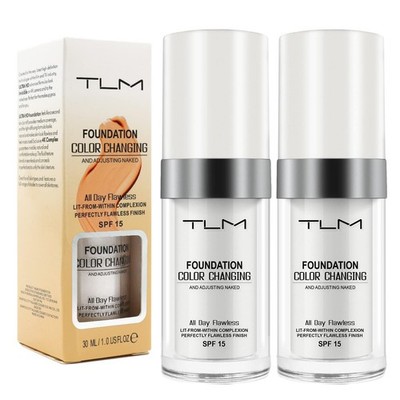 YEUGSCKA Color Changing Foundation, 2 Pack, Liquid, Moisturizing, Sunscreen, ...