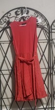 Casual Red Crewneck Sleeveless Dress Mid Length by Lane Bryant Size 14 EUC
