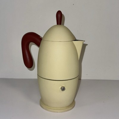 Vintage Guzzini Zaza coffee Expresso maker Moka Pot Pale Yellow Italy