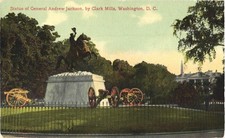 Washington D.C. Statue of General Andrew Jackson Vintage Postcard