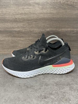 Nike Epic React Flyknit 2 Sneakers Womens Size 9.5 Black Pink Running Athletic