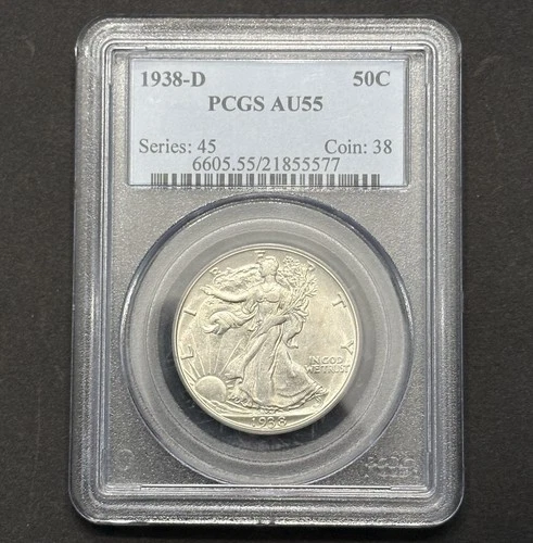 1938-D Walking Liberty Half Dollar — PCGS AU55 🔥 Key Date