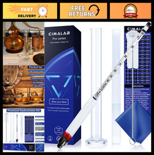 Alcohol Hydrometer Kit 0-200 Proof Tralle with Test Jar - Liquor/Moonshine Tes