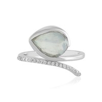 Cavill Paraiba Opal Ring 1,53Ct Tropfen Sterlingsilber Platin Damen- Echtschmuck
