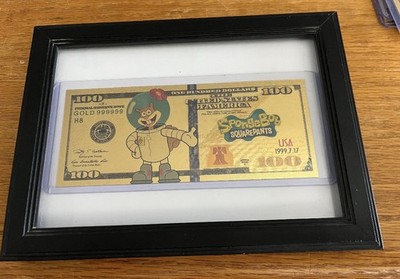 SpongeBob SquarePants Sandy Cheeks Gold Foil Banknote Comes In Frame