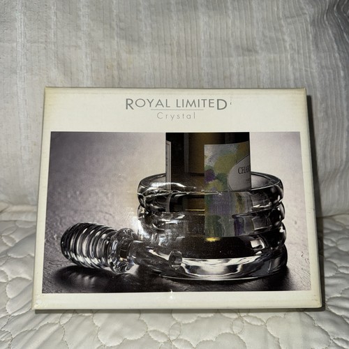 Royal Limited Tschechischer Bleikristall Weinuntersetzer und Flaschenverschluss  - Bild 1 von 3