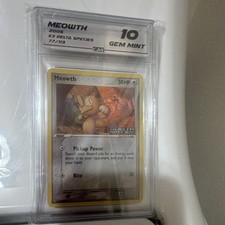 Pokémon Meowth EX Delta Species 77/113 Reverse Holo CAG 10 English 2005 on eBay