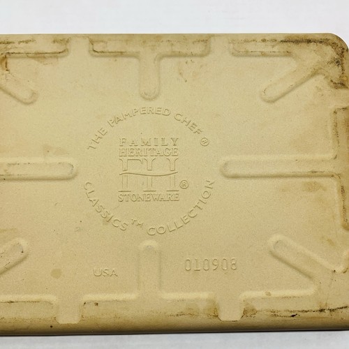 Pampered Chef Retired Medium Stoneware Bar Pan 11 1/2" x 7 3/4" Interior 010908 - Picture 9 of 19