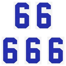 Iron on Number 6 Heat Transfer 8" Blue Single Number 5Pcs