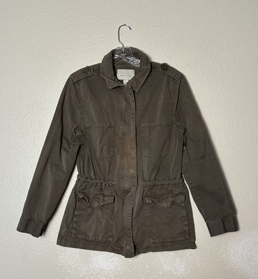 Hinge Designed in Seattle Size M Utility Olive Green Anorak Jacket Cinch Waist