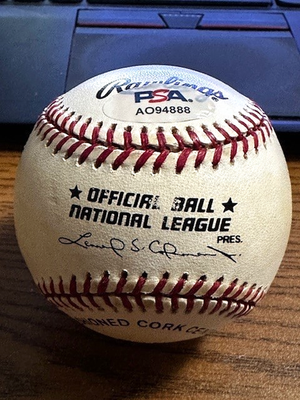 HANK AARON 3 SIGNED AUTOGRAPHED ONL BASEBALL! Braves! HOF! PSA! | eBay