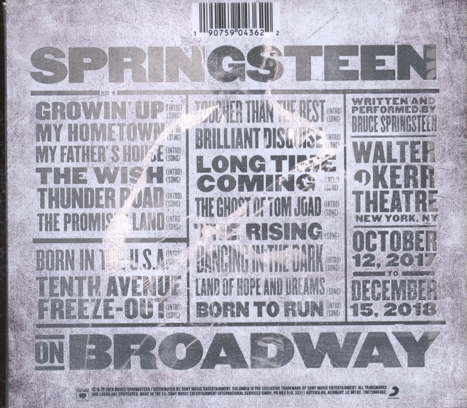 Bruce Springsteen Springsteen Auf Broadway Doppel CD Europa Columbia 2018 In Tri - Bild 2 von 2