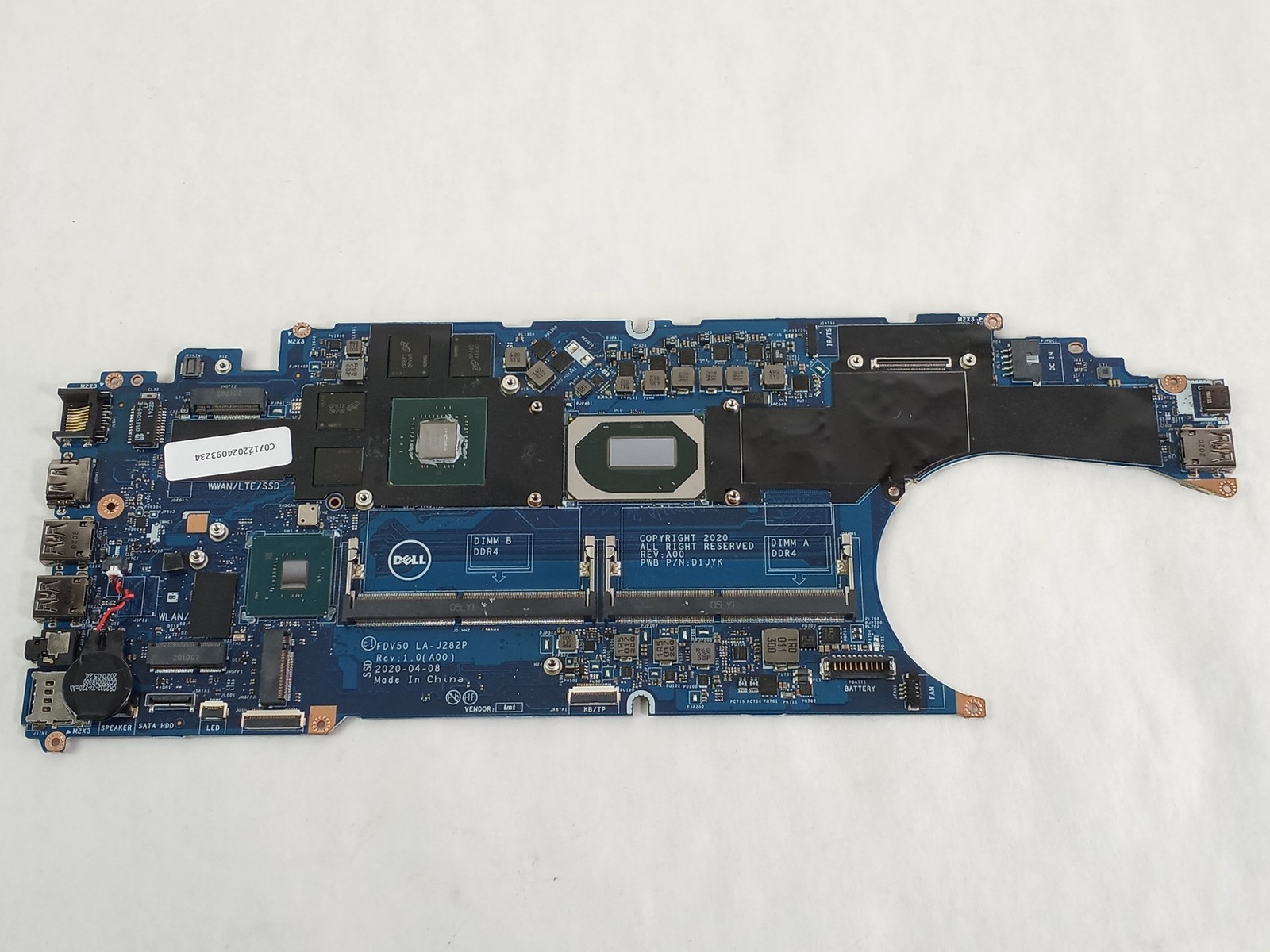 Dell Precision 3551 Core i7-10750H GHZ DDR4 Motherboard 33T