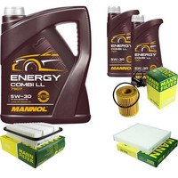Mann Inspektionspaket 7L Mannol Energy 5W-30 FüR Toyota Avensis Kombi 2.0 D-4D
