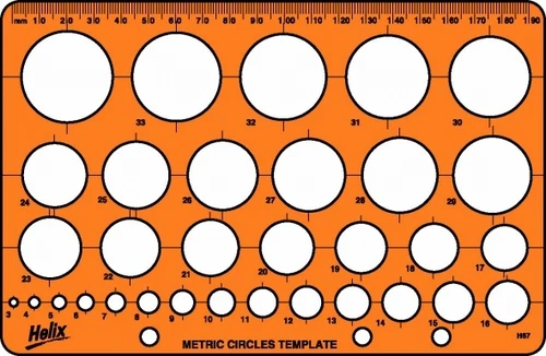 Gabarit De Cercles Helix Métrique - 32 Cercles De 3Mm À 34Mm