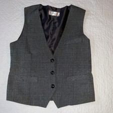 Mens VEST mens size S small costume Victorian Edwardian poly gray plaid