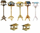 New Wooden Bird Feeding Station Natural Table Easy Assemble Home Garden