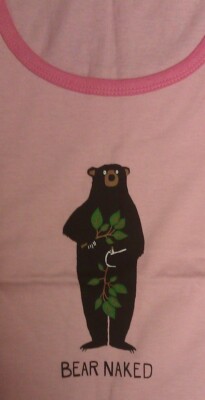 Wild & Cozy Tank Top - Bear Naked - 100% cotton - Bear covering with branches 