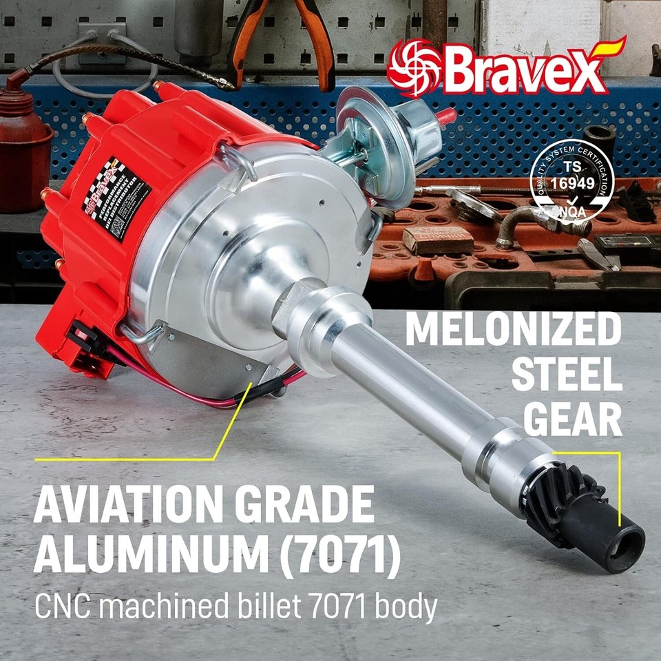 STEINBRÜCKE High Performance Red Cap HEI Distributor for Chevy gm SBC