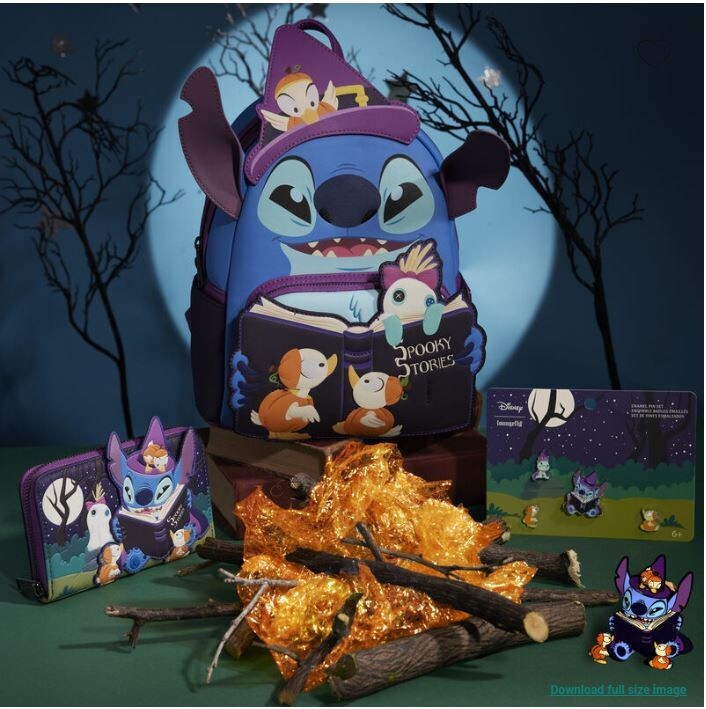 Loungefly Exclusive Stitch Spooky Stories Halloween Glow Mini Backpack (NWT) image 7