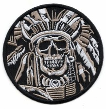 WARRIOR DEATH SKULL Iron On Patch