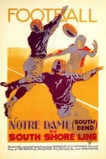 CHICAGO MICHIGAN FOOTBALL NOTRE DAME COLLEGE AMERICAN SPORT VINTAGE POSTER REPRO