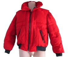 Mens Retro Puffer Down Jacket Funnel Neck Vintage Ski Wear by JCP  Red Blue GUC