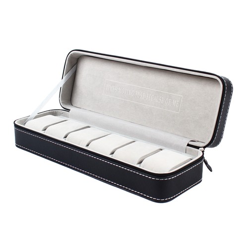 6/10/12 Fächer Uhrenbox Schmuck Display Aufbewahrung Reißverschluss Etui Organizer Box Schwarz - Bild 16 von 47