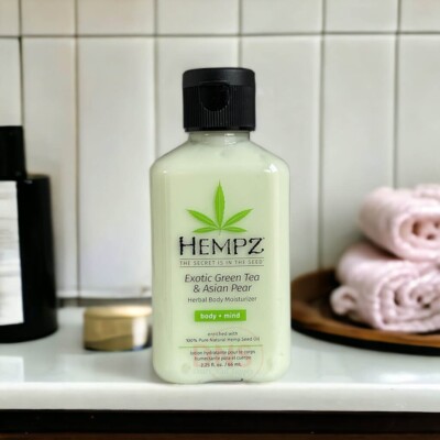 Hempz Lotion Herbal Body Moisturizers | 2.25 fl oz - Exotic Green Tea & Asian Pe