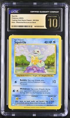 CGC PRISTINE 10 Squirtle CLB 001/034 Pokémon Card LOW POP GRADED
