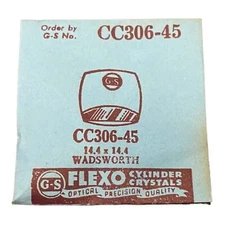 Germanow-Simon Mach (GS) CC306-45 Watch Crystal 14.4x14.4 NOS Part Wadsworth