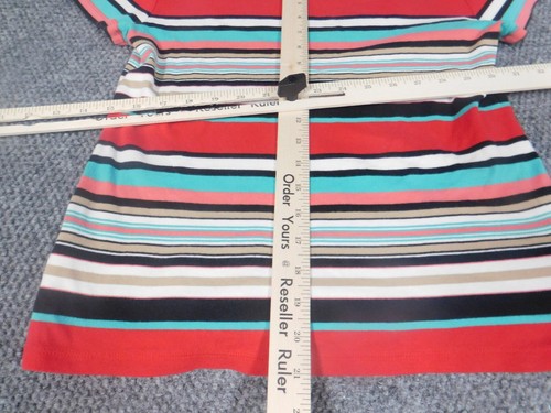 Jones New York Womens Blouse PXS Red striped pullover classic tee - Picture 11 of 12