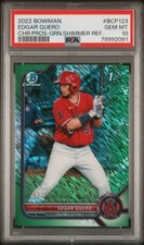 2022 Bowman Chrome Edgar Quero Green Shimmer Refractor 1st Prospect #/99 PSA 10