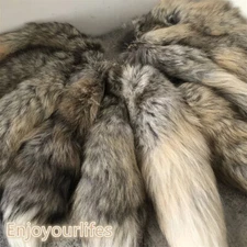 Wholesale 50pcs 16"-18" Real Golden Island Fox Fur Tail Keychain Cosplay Toys