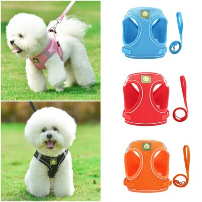Pet Harness Leash Kit for Small Medium Dog Cat Reflective Puppy Chest Strap Set