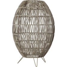 STAR "Linde" Rattan Außen Garten Steh Lampe Leuchte Schirm Korb beige E27 Ø30 cm