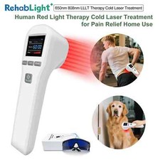 Handheld Red Light Therapy System - 650nm  808nm Laser for Body Pain  Pet Care