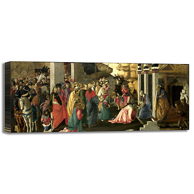 Reproduction Tableau Botticelli 'Adoration Des Mages' Sur Toile Encadrée - Décoration Murale Italienne Artisanale