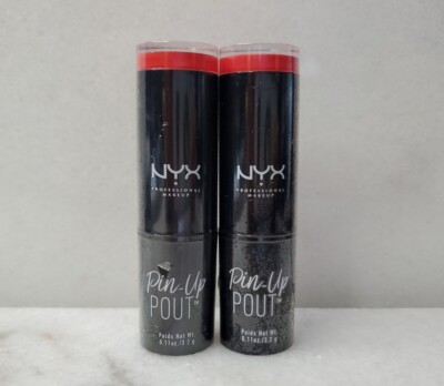 Lot Of 2- NYX Professional Makeup Pin-Up Pout Lipstick PULS12 Fiery