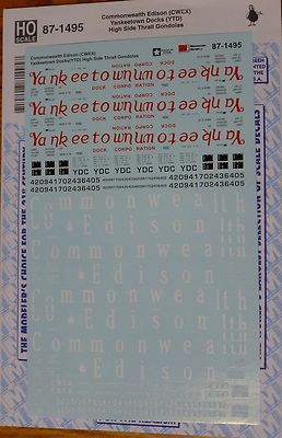 Microscale Decal HO #87-1495 Commonwealth Edison(CWEX) Yankeetown Docks (YTD)Gon