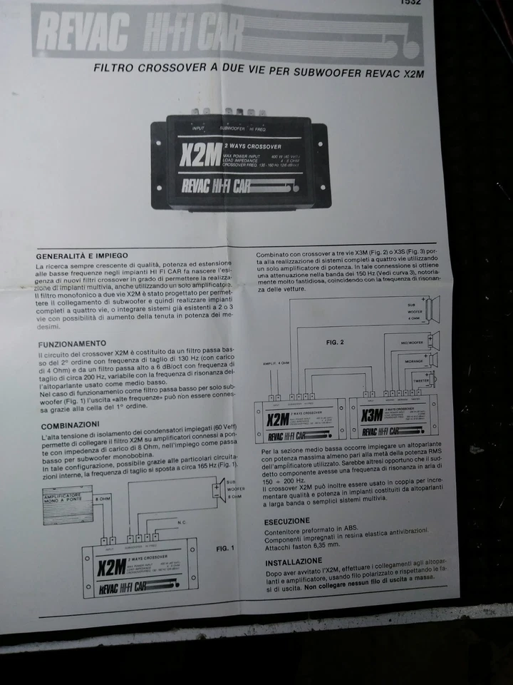 Filtro Crossover Passivo MONO Revac x2M nuovo - Immagine 3 di 4